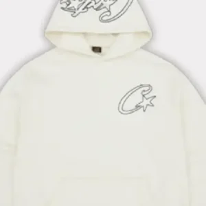 CORTEIZ SATIN C STAR APPLIQUÉ HOODIE OFF WHITE