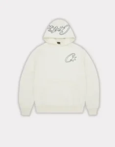 CORTEIZ SATIN C STAR APPLIQUÉ HOODIE OFF WHITE