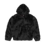 VESTE À CAPUCHE EN FOURRURE CORTEIZ NOIR