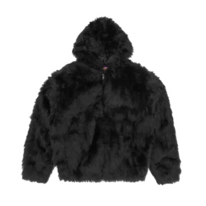 VESTE À CAPUCHE EN FOURRURE CORTEIZ NOIR