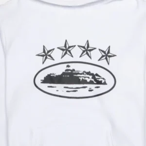 Sweat à capuche Corteiz 4Starz Alcatraz blanc