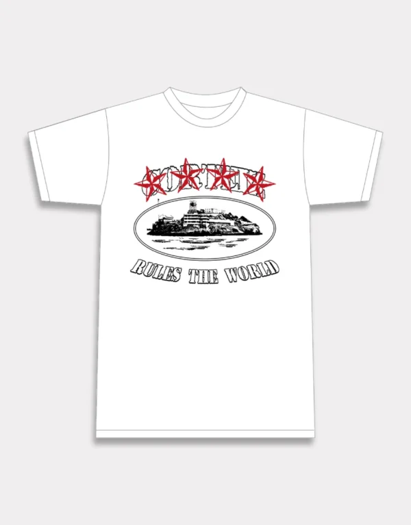 T-shirt Corteiz 4Starz Alcatraz Blanc