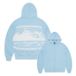 CORTEIZ HYBRID JACQUARD KNIT ALCATRAZ ZIP HOODIE BLEU BÉBÉ