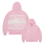 CORTEIZ HYBRID JACQUARD KNIT ALCATRAZ ZIP HOODIE ROSE