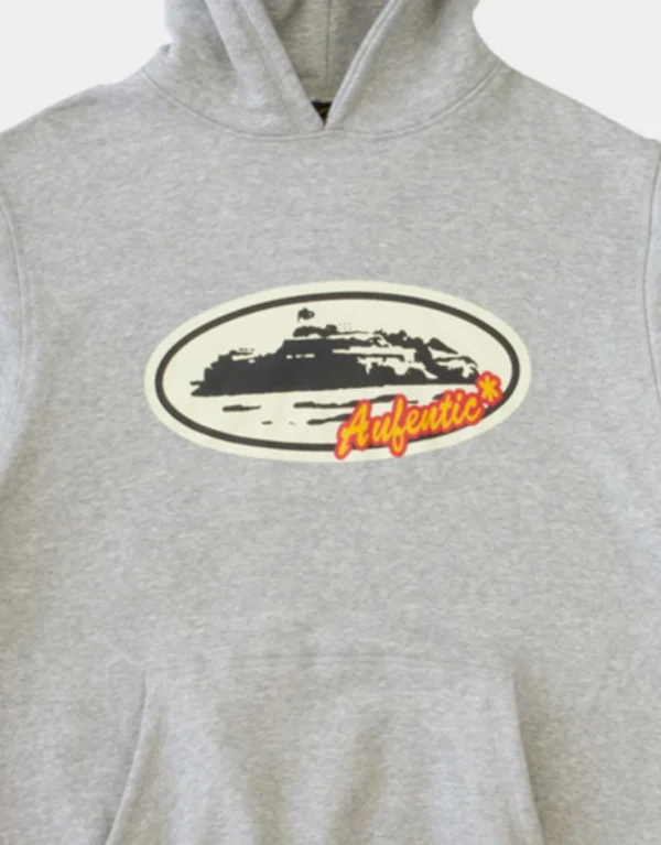 Sweat à capuche Corteiz Aufentic Gris
